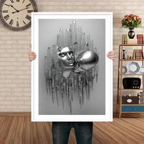 Abstrakti metalinė figūros statula Meno drobės tapyba Romantiškas plakatas ir spaudiniai Sienų paveikslai Modernus svetainės namų dekoras BE rėmo 20x30cm