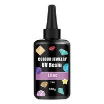 Color UV Resin Crystal Clear 100g/Bottle Epoxy Resin Hard Colored Gemstone UV Adhesive Glue For Jewelry Resin Molding & Casting