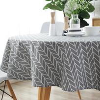 Poliesterio medvilninė apvali valgomojo staltiesė su riestais kraštais su spausdintu neslystančiu stalo kilimėliu Buitinis minimalistinis dulkėms atsparus stalo užvalkalas Diameter 90cm