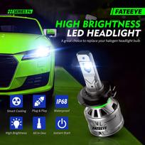 FATEEYE LED priekinių žibintų lemputės automobiliui H4 H7 H11 9005 9006 6500K Dienos žibintas 13000LM Pora 60W Pora priekinių žibintų lempučių Automobilio juoda