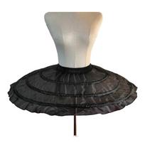 Women Crinoline Petticoat with Hoops Full Slip Underskirt Cosplay Costume juoda