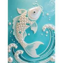 DIY Little Carp Pearl Art Painting for Home Wall Decor Pearl Gem Paintings Picture Arts Craft  for Adults/Beginners Gift Idea Home Decor Without Frame 30x40cm
