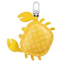 Louis Vuitton Charms Crab Letter Logo Zipper Coin Purse Headphone Case Leather Canvas Women Accessories Yellow M01932 Yellow