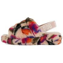 UGG FLUFF YEAH Sheepskin One Strap Sandals Women's Multicolor 1103865-MULT 38