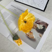 Large Flocked Poppy Artificial Flower Floor Ornament for Living Room or Wedding Décor geltona