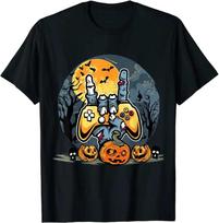 Vintage Halloween Skeleton Gamer Gaming Unisex T-Shirt S-5XL L
