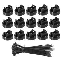 15pcs Magnetic Cable Zip Tie Mount Kit Charging Cord Organizer Multifunctional Cable Holder with Ties for Wall Work Organization raudona