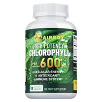 AIRBOY Chlorofilo kapsulės 600 mg, natūralus chlorofilo papildas, tinkamas tiek vyrams, tiek moterims, pasižymintis dideliu biologiniu prieinamumu. 120*1