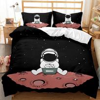 Home Bedding Set Star Astronaut Bedding Set Quilt Cover Pillow Cover Bed Sheet/Double King 2/3 Piece Bedroom Decoration Baby 100x135cm