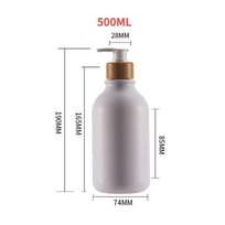 500 ml muilo dozatorius, pripildomas plastikinis buteliukas su dozatoriumi losjonui, buteliukai šampūnui, dušo geliui, pripildomas losjonas, skystis