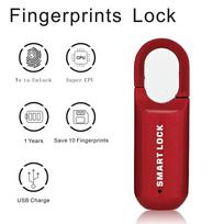 Mini pirštų atspaudų pakabinama spyna USB be rakto bagažo spyna elektroninė spyna išmani biometrinė pirštų atspaudų durų spyna greitas atrakinimas kelionėms raudona