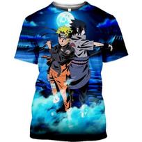 Anime T-shirt Naruto Short Sleeve Uzumaki Naruto T-shirt Uchiha Sasuke 3d Printing Men's S