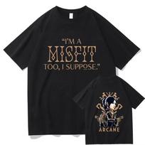 Arcane Antrasis Sezonas Caitlyn Marškinėliai Mada Vyriški Moteriški Drabužiai Harajuku Drabužiai Unisex Viršutiniai Drabužiai Medvilniniai Marškinėliai Grafiniai Marškinėliai Gerbėjų Dovana S