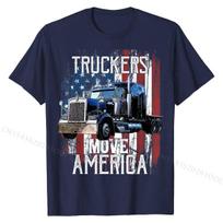 Trucker American Flag Truck Driver Shirt Truck Driver Gift T-Shirt Funny Men T Shirt Cotton Tops Tees Custom S