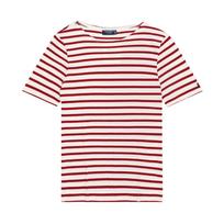 SainT James Unisex trumpomis rankovėmis marškinėliai Modernūs dryžuoti 9863 Ekrū Persas 9863 ECRU PERSAN (S)