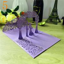 Laser cut 3D Wedding Invitation 18X13cm Pop up Greeting Cards Creative Vertical Invite Card Bride & Groom