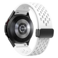 Silikoninis dirželis, skirtas Samsung Galaxy Watch 6 5 4 40mm 44mm 5Pro 45mm magnetinė sagtis 6 Classic 43mm 47mm be tarpų apyrankė 42mm All Galaxy 654 balta