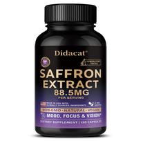 Saffron supplement - 120 capsules, improves mood, vision, and concentration, non-GMO. 120 Capsules