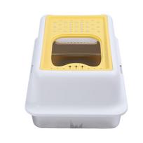Enclosed Stainless Steel Cat Litter Box Anti Leakage Front and Top Entry Litter Box High Sided   Proof Cat Litter Box with Lid