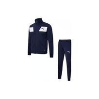 Puma Logo Print Zip Collar Jacket And Solid Color Long Pants Casual Sports Set Men Sports Set Blue 848665-06 M