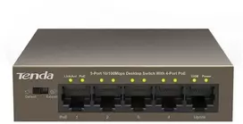 Maršrutizatorius Switch PoE Tenda TEF1105P-4-63W (5x 10/100Mbps)