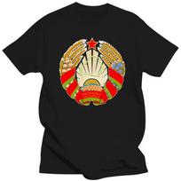 National Emblem Of Belarus T Shirt Men Short Sleeve Belarusian Pride T-shirt Printed Tee Tops Cotton Slim Fit Tshirt Merchandise S juoda