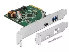 Delock PCIe x4 / 1x USB C tipo (USB3.2 Gen2) + 1x USB A tipo (USB3.2 Gen2)