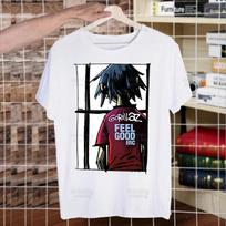 Gorillaz Rock Modern Music Graffiti T Shirt Men Retro Washed Tops Tees Harajuku Tshirt Streetwear Hip Hop Male T-shirts S