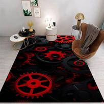 3D Mechanical Cogs Gears Steampunk Rug Carpet for Living Room Bedroom Decor Floor Mat Non-slip Decoration for Sofa Doormat Gifts 40x60CM