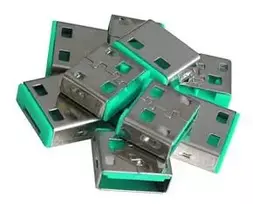 USB Priedas - LINDY USB Type A Prievadų Blokatoriai, 10 vnt., Žali