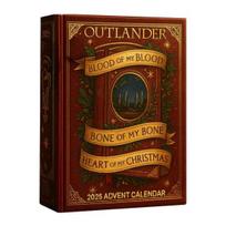 Outlander Blood Themed Advent Calendar 24-Day Christmas Countdown Box with Acrylic Ornaments Multifunctional Holiday Decor A