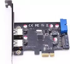 Kontrolierius MicroConnect PCIE 2.0 x1 – 2x USB 3.0 (MC-USB3.0- F2B2- V2)
