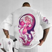 Pokemon T-shirt Vyriškas Grynos Medvilnės Laisvalaikio Apvalia Kaklo T-shirt Trumpomis Rankovėmis Vasaros Sportinis Laisvalaikio Viršutinis Drabužis Trumpomis Rankovėmis S