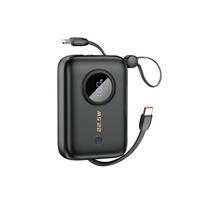 Powerbank 10000mAh with USBC Lightning cables black