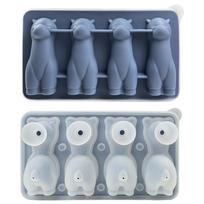 3D silikoninė forma su piltuvėliu - Ledo padėklai viskiui ir kokteiliams, brendžiui, greitai atšąlantys, lengvai išimami, naujoviška dovana vyrams One Size mėlyna