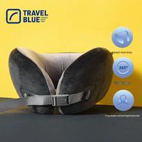 Travel Blue V-Shape Memory Foam Neck Pillow pilka