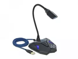 Delock Desktop USB Gaming Mikrofonas mit Schwanenhals und Mute Button