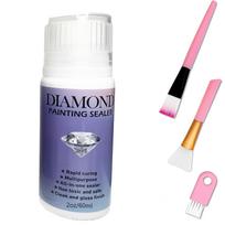 60ML/120ML/200ML Diamond Painting Sealer with 3 Pcs Brushes Diamond Painting Glue Permanent Hold & Shine Effect Sealer Puzzle gray