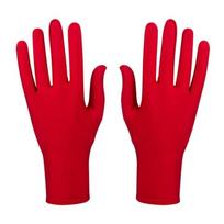 New Party Dress Performance Gloves Solid Color Spandex Sunscreen Gloves Full Fingers Photographic Prop Summer raudona