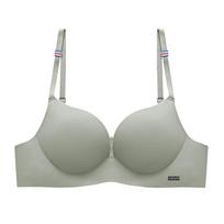 Seksualios moteriškos liemenėlės Besiūliai moteriškas apatinis trikotažas Push Up Liemenėlės Belaidės Intymūs apatiniai Vienspalvis Reguliuojamas Bralette Moteriškas A/B puodelis 38A/B žalia