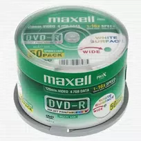 DVD-R 4,7GB 16x „Maxell“ diskai su „Full Face Inkjet Printing“ – spausdinimas ant viso plokštelės paviršiaus.