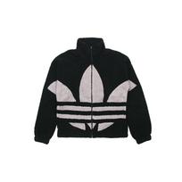 Adidas Originals Kontrastingas Didelio Logotipo Raštas Sherpos Striukė Vyriškos Striukės Juoda GC8695 M gray
