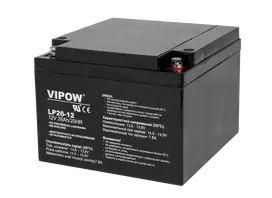 Švino akumuliatorius VIPOW 12V 26Ah