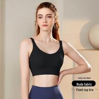 Women's High-Impact Sports Bra: Large Size, Shockproof, Stylish Back Design for Running & Yoga XL juoda