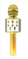 Goodbuy karaoke mikrofonas su integruotu Bluetooth garsiakalbiu | 3W | aux | balso moduliatorius | USB | Micro SD auksas