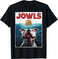Funny American Bulldog Jowls Burger Bully, Dog Mom, Dog Dad T-Shirt 4XL