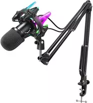 FIFINE K651 kardioidinis laidinis mikrofonas su RGB + laikiklis | USB