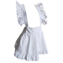 Moteriška prijuostė per juosmenį Pusprijuostė Padavėjos prijuostė Kostiumas, Virtuvinė prijuostė per juosmenį Klostuota prijuostė per juosmenį Padavėjos Cosplay Kostiumas 1 balta