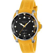 Gucci YA136319 Dive vyriškas laikrodis su juodu ciferblatu 40 mm oranžinė