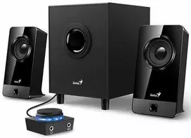 Kompiuterio kolonėlės GENIUS garsiakalbiai SW-2.1 300X/ 2.1/ 10W/ mediniai/ juodi
